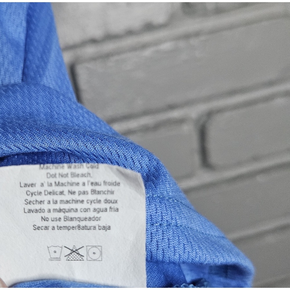 Vintage Pearl Izumi Women's Active Shirt Size L Blue Contrast Trim - Picture 5 of 7